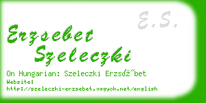 erzsebet szeleczki business card